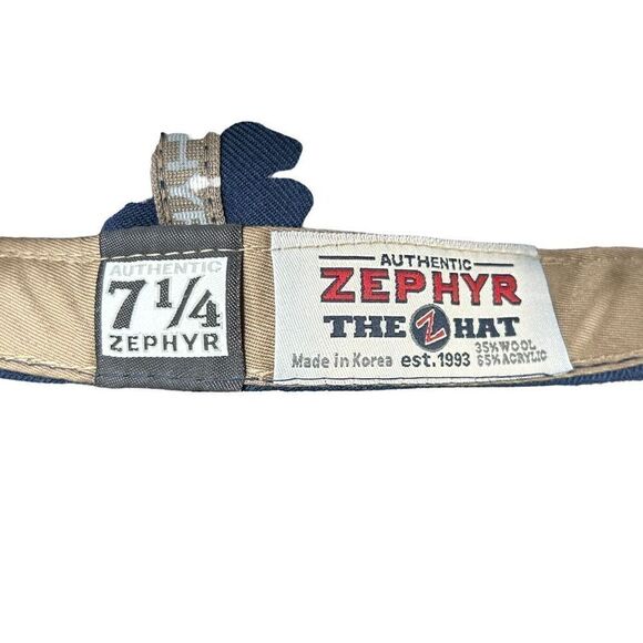 Vtg. Zephyr Notre Dame Fighting Irish Navy Fitted sz. 7 1/4 Embroidered HAT NWOT - Picture 3 of 6